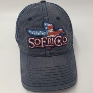 Southern Fried Cotton Hat Snapback Trucker Mesh Blue American Flag Duck Hunt Men